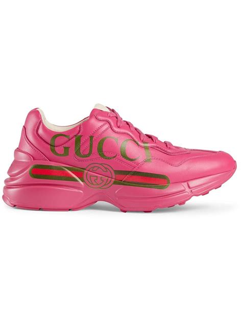 gucci pink glitter sneakers|gucci rhyton leather shoes.